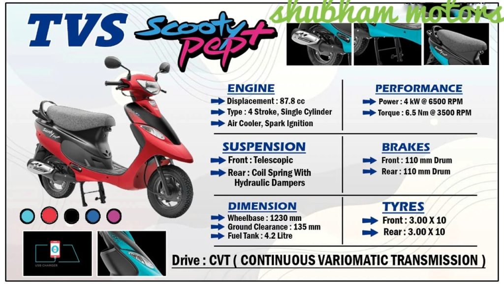 TVS Scooty Pep Plus Specifications, Price, Key Features